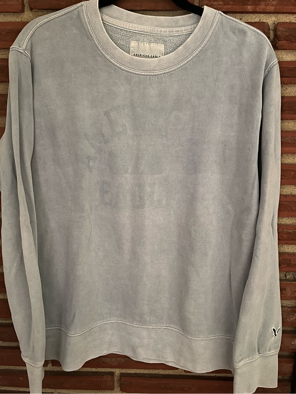 American Eagle Outfitters Men’s Pale Blue Crewneck Super Soft Sweatshirt